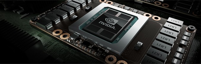 Close-up image of the NVIDIA Tesla P100 SXM2 GPU